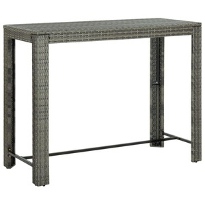 vidaXL, vidaXL Garten-Bartisch Grau 140,5x60,5x110,5 cm Poly Rattan, vidaXL Garten-Bartisch Grau 140,5x60,5x110,5 cm Poly Rattan