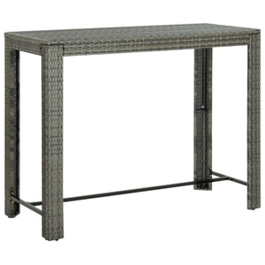 vidaXL, vidaXL Garten-Bartisch Grau 140,5x60,5x110,5 cm Poly Rattan