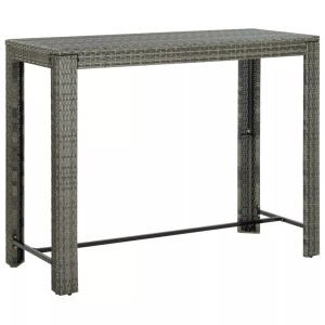 vidaXL, vidaXL Garten-Bartisch Grau 140,5x60,5x110,5 cm Poly Rattan