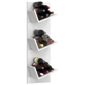VCM, Holz Weinregal Flaschenregal Wandregal Wandboard Hängeregal Flaschen Wein Vinosi Holz Weinregal Flaschenregal Wandregal Wandboard Hängeregal Flaschen Wein Vinosi, VCM - Holzregal hängend | platzsparendes Regal Maße: 106 x B. 33 T. 26 cm Elegantes Aufbewahrungsregal Bücherregal Wandboard Wein, One Size, Weiss