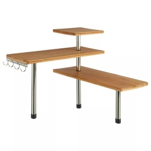 CONFORAMA, Eckregal KIKKO Bambus Braun, Northio - Eckregal aus Bambus mit 4 Haken, One Size