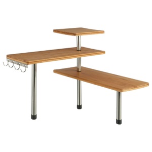CONFORAMA, Eckregal KIKKO Bambus Braun, Northio - Eckregal aus Bambus mit 4 Haken, One Size