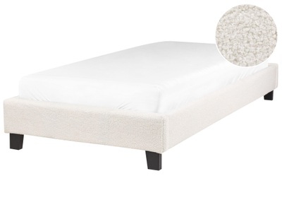 Beliani, Bett mit Lattenrost aus Bouclé Modern ROANNE Bett mit Lattenrost aus Bouclé Modern ROANNE