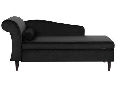 Beliani, Beliani Chaiselongue Samtstoff schwarz LUIRO, Beliani - Linksseitige Chaiselounge aus Samtstoff Glamourös LUIRO, One Size, Schwarz