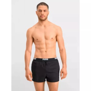 Puma, Badeshorts mit Elastikbund, PUMA Herren Badeshort Logo schwarz | M