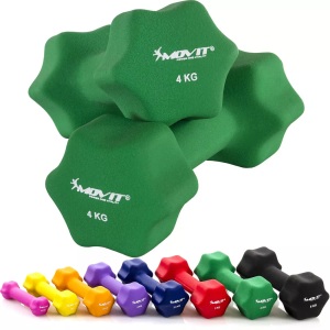 Movit, Profi Neopren Hanteln 2er Set Unisex Dunkelgrün 4kg, Movit - Profi Neopren Hanteln 2er Set, One Size, Dunkelgrün