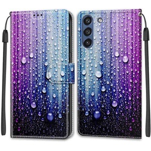 Cover-Discount, Galaxy S21 FE - Leder Etui Hülle Waterdrop, Cover-Discount - Galaxy S21 FE Leder Etui Hülle, Multicolor