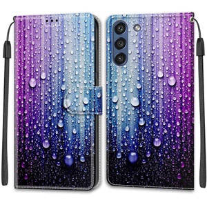 Cover-Discount, Galaxy S21 FE - Leder Etui Hülle Waterdrop, Cover-Discount - Galaxy S21 FE Leder Etui Hülle, Multicolor