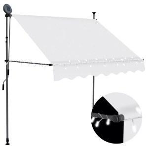 Diverse Hardware, Einziehbare Markise Handbetrieben mit LED 200 cm Creme, vidaXL Einziehbare Markise Handbetrieben mit LED 200 cm Creme