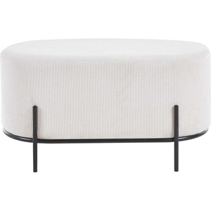 mutoni casual, Hocker Grovix beige 80, SalesFever Polsterhocker, mit Design-Gestell aus schwarzem Metall