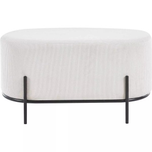 mutoni casual, Hocker Grovix beige 80, SalesFever Polsterhocker, mit Design-Gestell aus schwarzem Metall