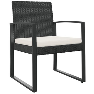 vidaXL, vidaXL Garten-Esszimmerstühle 2 Stk. Schwarz PP-Rattan