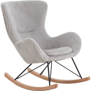 mutoni casual, Schaukelstuhl Texturstoff grau, SalesFever Schaukelstuhl, Strukturstoff-Polyester, Bezug in moderner Cord-Optik
