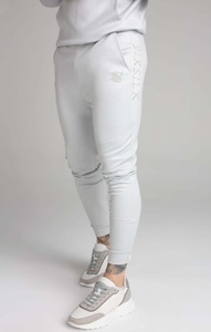 Sik Silk, Sweatpants Grey Embroidered Panel Cuffed Pant Herren Taubengrau M, Sik Silk - Sweatpants Grey Embroidered Panel Cuffed Pant, für Herren, Taubengrau, Größe M