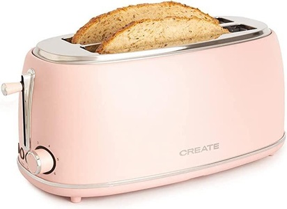 Create, CREATE TOAST RETRO STYLANCE XL Toaster Pastelrosa, CREATE TOAST RETRO STYLANCE XL Toaster Pastelrosa
