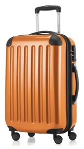 Hauptstadtkoffer, HAUPTSTADTKOFFER Hartschalentrolley mit 4 Doppelrollen, »Alex mit TSA Schloss«, Alex - Handgepäck Hartschale glänzend mit TSA in Orange