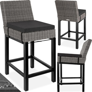 TecTake, Rattan Barstuhl Latina Rattan Barstuhl Latina, Tectake - Rattan Barstuhl Latina, 1 Stück, Grau