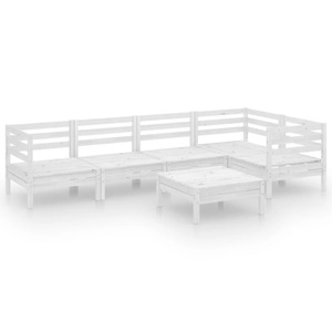 vidaXL, vidaXL 6-tlg. Garten-Lounge-Set Massivholz Kiefer Weiß
