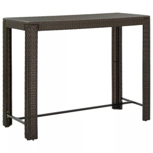 vidaXL, vidaXL Garten-Bartisch Braun 140,5x60,5x110,5 cm Poly Rattan