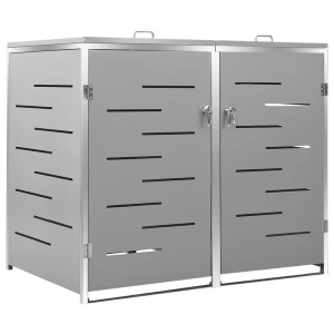 vidaXL, vidaXL Mülltonnenbox für 2 Tonnen 138x77,5x115,5 cm Edelstahl, vidaXL Mülltonnenbox für 2 Tonnen 138x77,5x112,5 cm Edelstahl