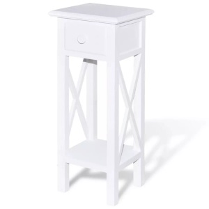 Diverse Hardware, Beistelltisch mit Schublade Weiss, vidaXL Beistelltisch mit Schublade Weiß