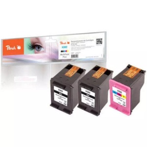 Peach, Peach Spar Pack Plus Druckköpfe kompatibel zu HP No. 302, F6U66A, F6U65A, Peach HP 302 3 Druckköpfe (2*bk, col) ersetzt HP No. 302, F6U66AE, F6U65AE für z.B. HP Envy 4524 e-All-in-One, HP OfficeJet 3830, HP OfficeJet 4654