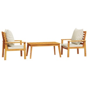 vidaXL, vidaXL 3-tlg. Garten-Lounge-Set mit Kissen Massivholz Akazie