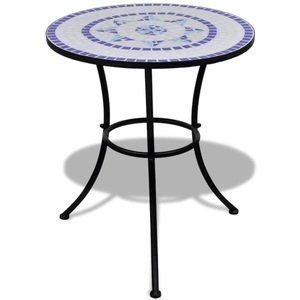 Diverse Hardware, Mosaiktisch 60 cm Blau/Weiss, vidaXL Bistrotisch Blau und Weiß 60 cm Mosaik