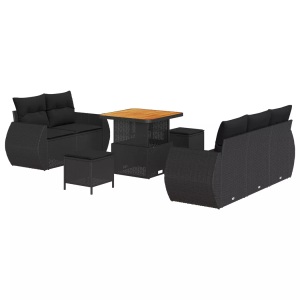 vidaXL, VidaXL - Garten-sofa poly-rattan, One Size, Schwarz