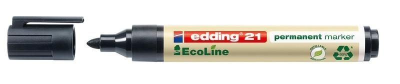 edding, Edding Permanentmarker edding 21 permanent marker EcoLine Schwarz wasserfest: Ja 4-21001, Edding 21, Permanent Marker, 1.5-3mm, schwarz, 4-21001