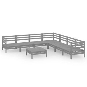 vidaXL, vidaXL 8-tlg. Garten-Lounge-Set Massivholz Kiefer Grau, vidaXL 8-tlg. Garten-Lounge-Set Massivholz Kiefer Grau