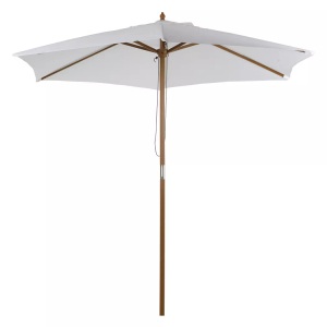 Northio, Northio - Sonnenschirm, Gartenschirm, 3-stufig, Sonnenschutz, Bambus 180/? Polyester, Weiß, Ø2,5 x 2,3 m, 38cm