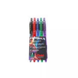 Pentel, PENTEL Roller EnerGel X 0.7mm BL107-5 5-farbig ass., Pentel EnerGel X, 0.7mm, Gel Roller, BL107-5, (5-farbig assortiert)