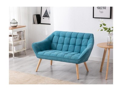 Vente-unique, Sofa 2Sitzer Stoff CASERTA Sofa 2Sitzer Stoff CASERTA, Vente-unique - Sofa 2Sitzer Stoff CASERTA, One Size, Türkisblau