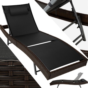 TecTake, Polyrattan Sonnenliege Delphine Polyrattan Sonnenliege Delphine, 