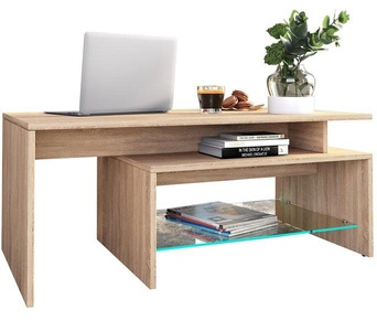 VCM, Holz Couchtisch Pilas Holz Couchtisch Pilas, MID.YOU Couchtisch in holzwerkstoff 100/52/37 cm , Pilas , Sonoma Eiche , 52x37 cm , melaminharzbeschichtet,Nachbildung , offenes Fach , 000657025503