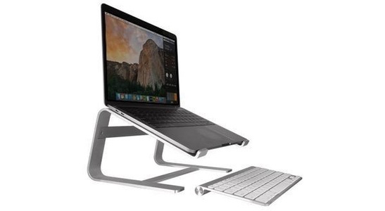 MACALLY, Astand - Eleganter Aluminium Ständer, Macally Astand - Laptop Standfuss (Silber)