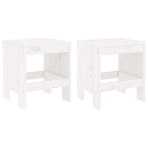 vidaXL, vidaXL Gartenhocker 2 Stk. Weiß 40x36x45 cm Massivholz Kiefer, vidaXL Gartenhocker 2 Stk. Weiß 40x36x45 cm Massivholz Kiefer