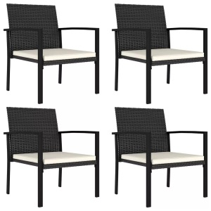 vidaXL, vidaXL Garten-Essstühle 4 Stk. Poly Rattan Schwarz