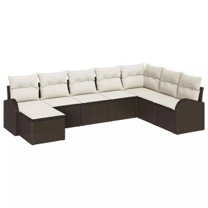 vidaXL, VidaXL - Sofa set poly-rattan, One Size, Braun