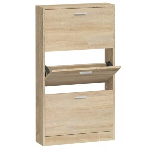 vidaXL, vidaXL Schuhschrank Eichen-Optik 59x17x108 cm Holzwerkstoff, vidaXL Schuhschrank Eichen-Optik 59x17x108 cm Holzwerkstoff