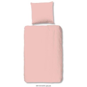 hip, HIP Bettwäsche-Set Uni 135 x 200 cm Rosa, hip Bettwäsche »Hip Uni«, 100% Baumwolle, Mako-Satin, 135x200, Unifarben Weiss, Reissverschluss