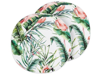 Beliani, Kissen 2er Set Aus Polyester Modern Ellera Unisex S/M, Beliani - Gartenkissen 2er Set aus Polyester Modern ELLERA, One Size, Weiss Bedruckt