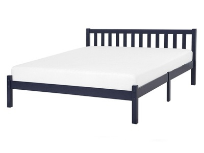 Beliani, Bett mit Lattenrost aus Kiefernholz Skandinavisch FLORAC Bett mit Lattenrost aus Kiefernholz Skandinavisch FLORAC, Beliani - Bett mit Lattenrost aus Kiefernholz Klassisch FLORAC, 140x200 cm, Dunkelblau