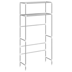 vidaXL, vidaXL Waschmaschinenregal 2 Ablagen Grau 69x28x143 cm Eisen, vidaXL Waschmaschinenregal 2 Ablagen Grau 69x28x143 cm Eisen