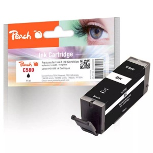 Peach, Peach Tintenpatrone schwarz kompatibel zu Canon PGI-580 bk, Peach Tinte Canon PGI-580 Black