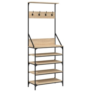 vidaXL, vidaXL Kleiderständer mit Schuhablage Sonoma-Eiche 70x34x184 cm, vidaXL Kleiderständer mit Schuhablage Sonoma-Eiche 70x34x184 cm