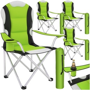 TecTake, 4 Campingstühle Mit Polsterung Unisex Grün, 