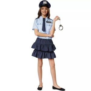 TecTake, Mädchenkostüm Police Girl Blau, Tectake - Mädchenkostüm Police Girl, 104, Blau