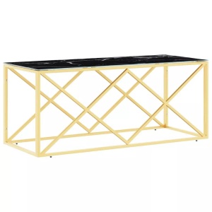 vidaXL, vidaXL Couchtisch 110x45x45 cm Edelstahl und Glas